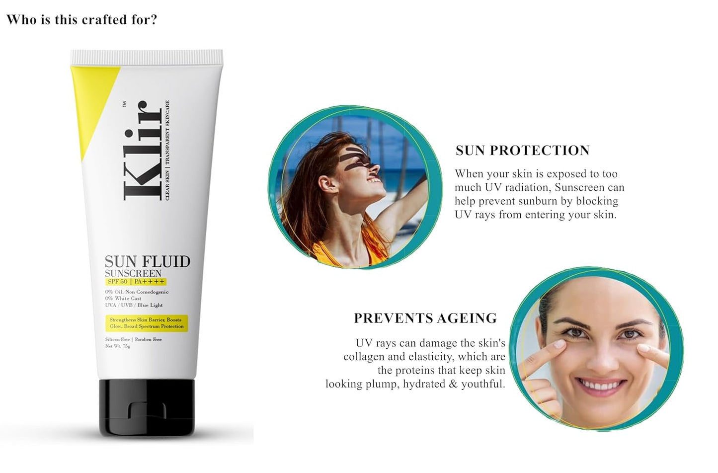 KLIR Face Wash & Sunscreen Duo | Hydrating Cleanser + SPF 50 PA++++ (75ml x 2)