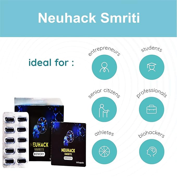 Neuhack Smriti Memory Booster Nootropics ayurvedic capsules - 100 caps