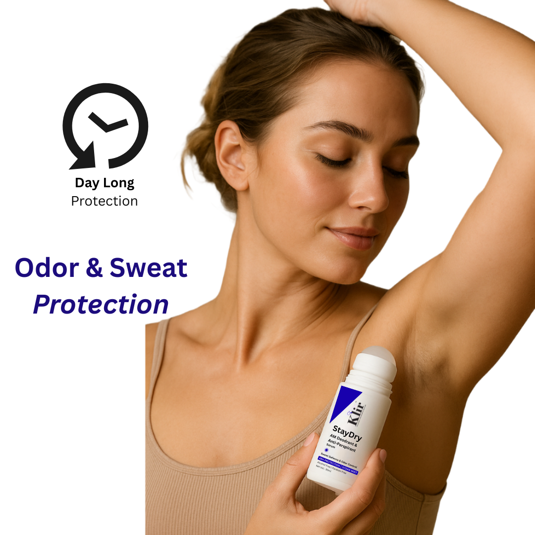 Klir StayDry All Day Protection Anti-Perspirant Roll-On Deodorant | Unisex | Ocean Mist, 50ml