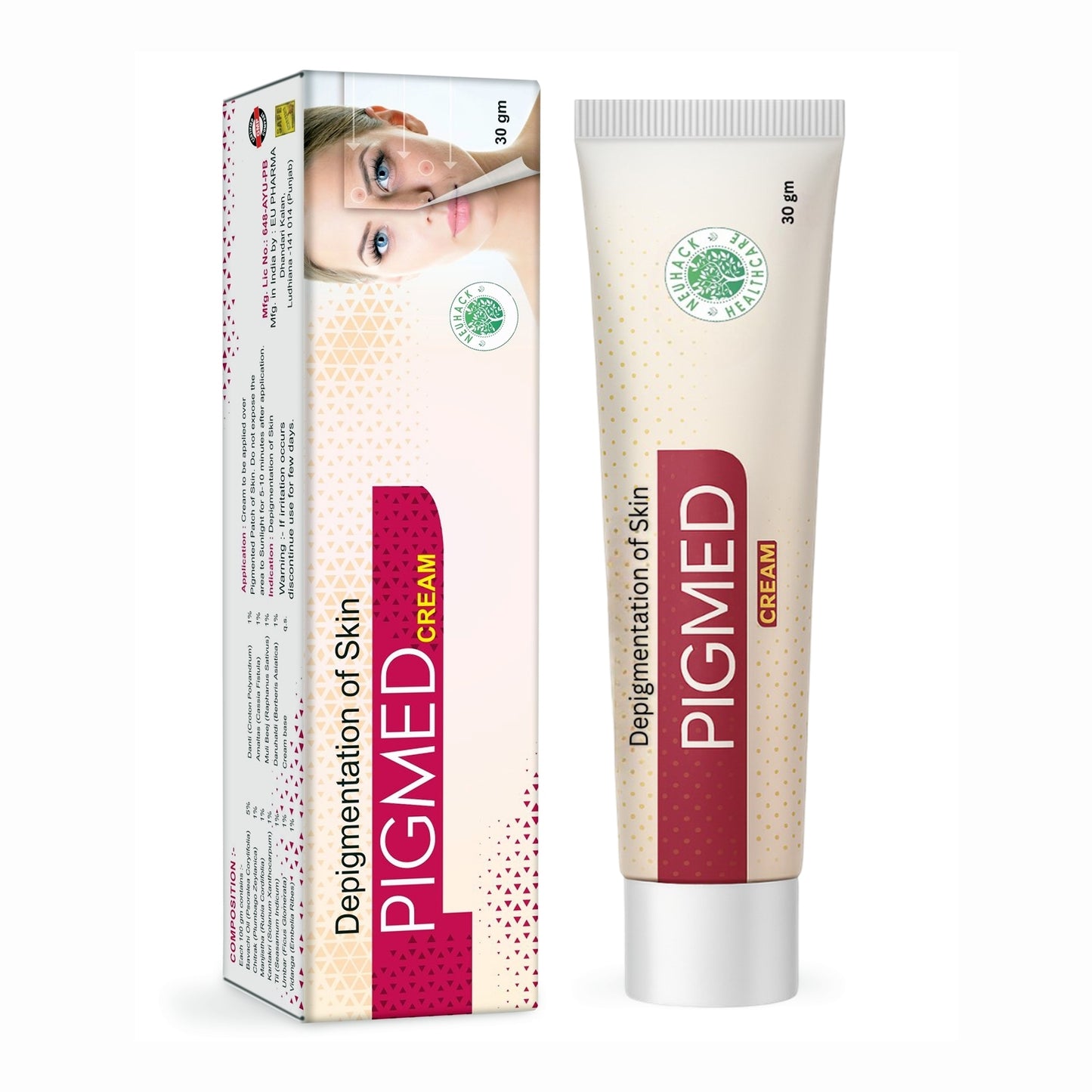 Neuhack Pigmed Cream – Herbal Dark Spot & Pigmentation Corrector for Even, Glowing Indian Skin – 30 g