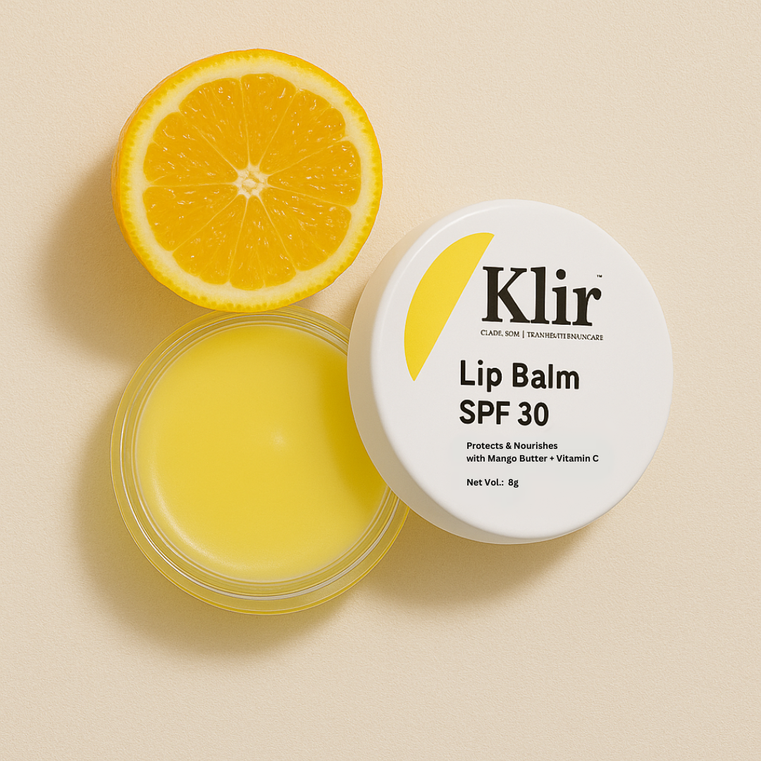 KLIR Lip Balm SPF 30 – Mango Butter, Vitamin C for Hydrated, Soft & Even-Toned Lips – 8g