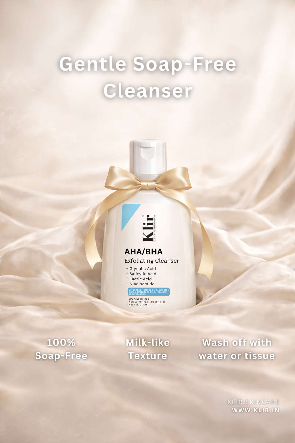 klir skincare face body wash niacinamide benzoyl peroxide anti acne brightening