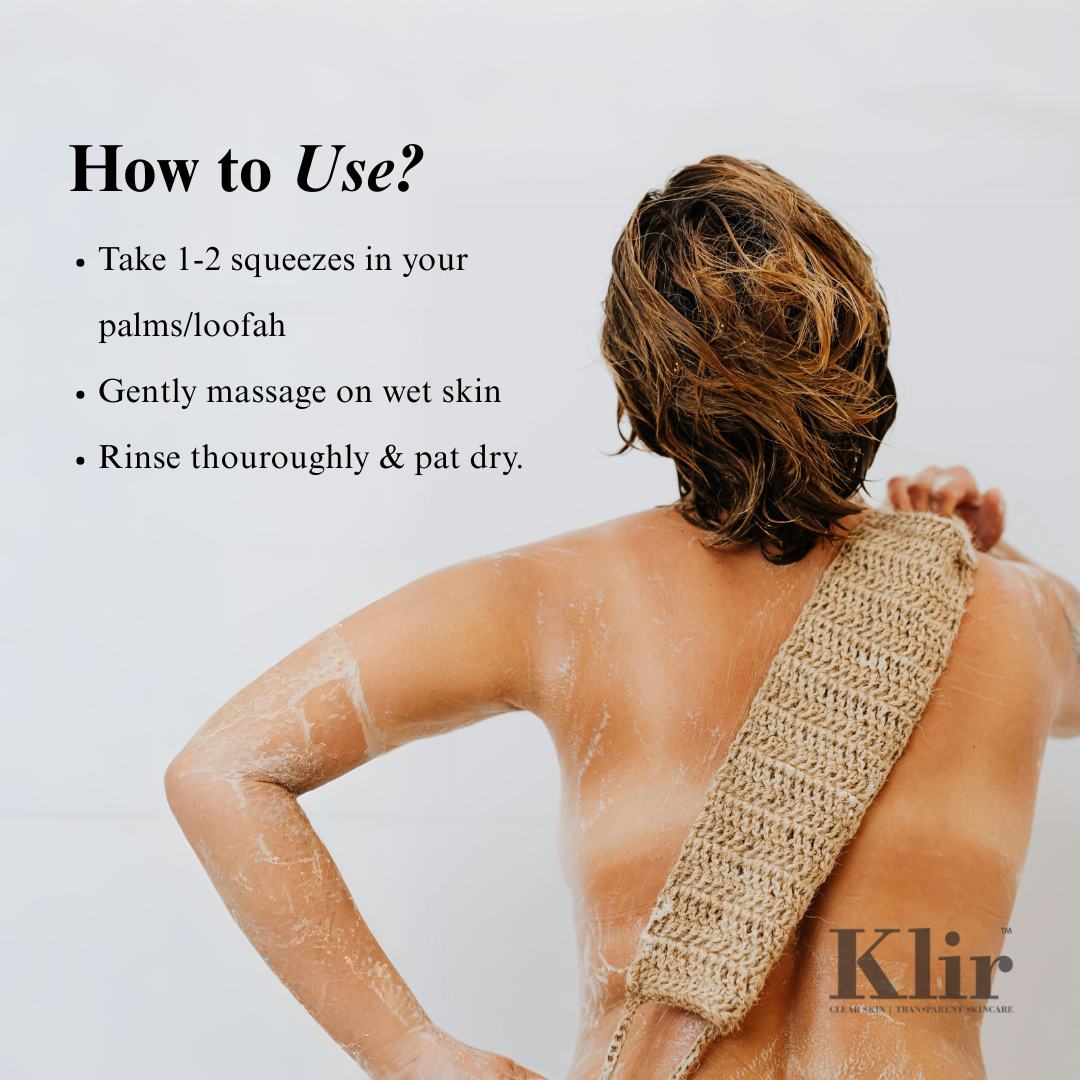 Klir BrighUp 5% AHA BHA Exfoliating Body Wash for acne, pigmentation & tan removal - 200ml