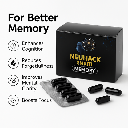 Neuhack Smriti Memory Booster Nootropics ayurvedic capsules - 100 caps