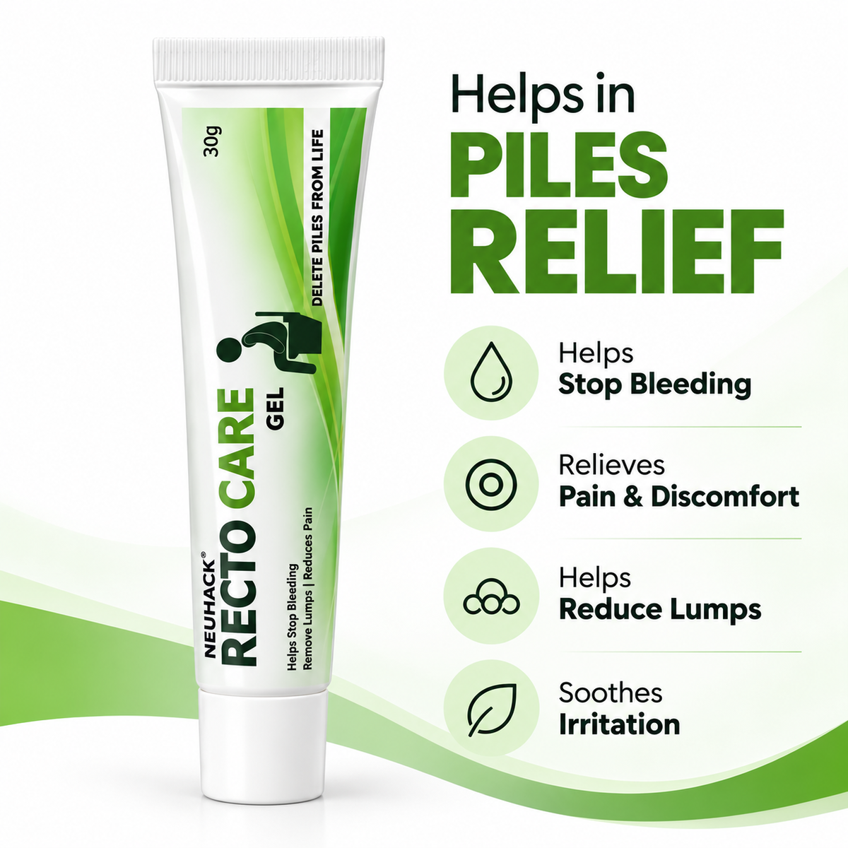 Neuhack Recto Care Gel for Piles | Ayurvedic Anorectal Piles care Gel | 30g