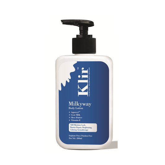 Klir Milkyway Body Lotion with Aquaxyl, Goat Milk & Shea Butter for 72H Moisture (200ml)