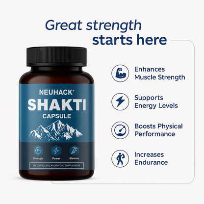 Neuhack Shakti Supplement for Strength, Stamina, Vigor | Ayurvedic Capsule | 30 caps