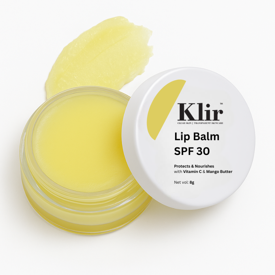 KLIR Moisturizing Vitamin C Lip Balm with SPF 30 | Hydrating Lip Care for Men & Women | 8g