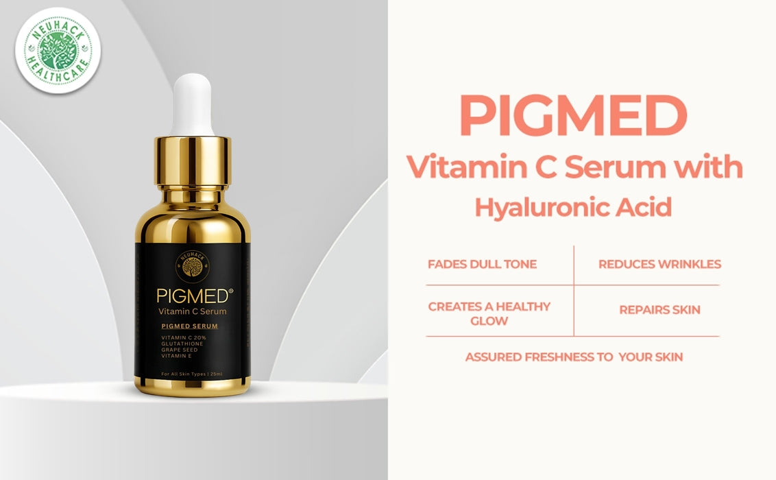 Neuhack Pigmed 20% Vitamin C Serum with Glutathione & Hyaluronic Acid – 25ml