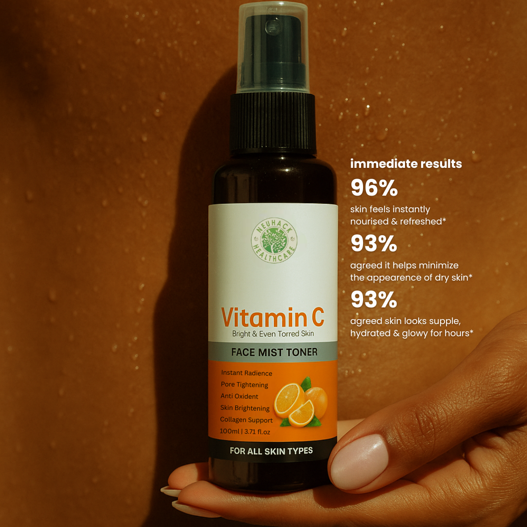 Neuhack Vitamin C Face Mist Toner – Brightening & Hydrating Spray with Lemon Peel & Mulberry Extract – 100ml