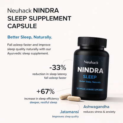 Neuhack Nindra Sleep Support Supplement | Ayurvedic capsule | 30 Caps